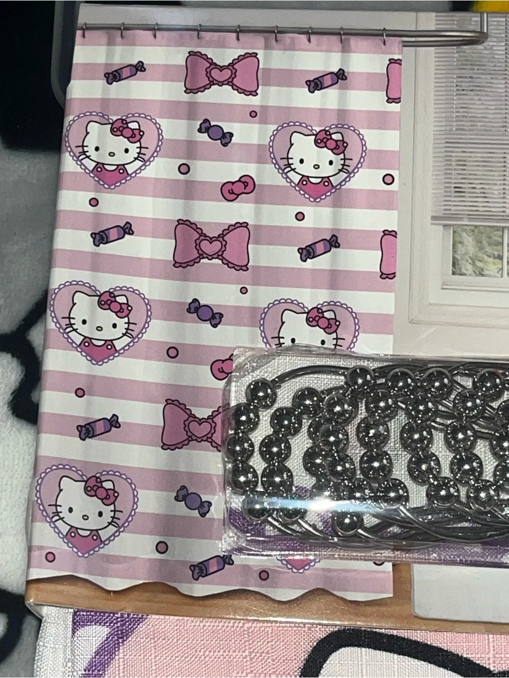 Hello Kitty Pink Shower Curtain 13 pc Set NEW NWT